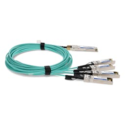 AddOn Networks AOC-Q-4S-100G-15M-AO InfiniBand/fibre optic cable QSFP28 4xSFP28 Aqua colour, Silver