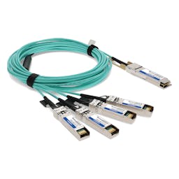 AddOn Networks AOC-Q-4S-100G-15M-AO InfiniBand/fibre optic cable QSFP28 4xSFP28 Aqua colour, Silver