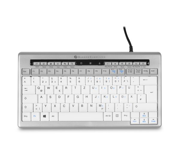 BakkerElkhuizen S-board 840 keyboard Office USB QWERTY Spanish Light grey, White