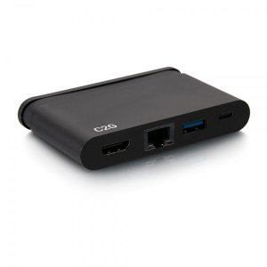 C2G USB-C 4-in-1 Compact Dock with HDMI, USB-A, Ethernet, and USB-C Power Delivery up to 100W - 4K 30Hz