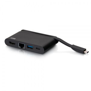 C2G USB-C 4-in-1 Compact Dock with HDMI, USB-A, Ethernet, and USB-C Power Delivery up to 100W - 4K 30Hz