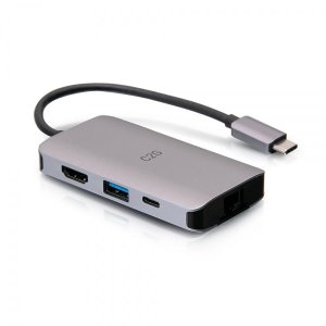 C2G USB-C 4-in-1 Mini Dock with HDMI, USB-A, Ethernet, and USB-C Power Delivery up to 100W - 4K 30Hz