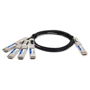 Compatible TAA Compliant 200GBase-CU QSFP-DD 200G to 4xQSFP28 50G NRZ Direct Attach Cable (Passive Twinax, 2.5m)