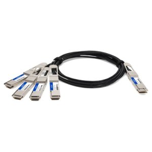 Compatible TAA Compliant 400GBase-CU QSFP-DD 400G to 4xQSFP56 100G PAM-4 Direct Attach Cable (Passive Twinax, 2.5m)