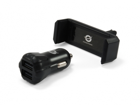 Conceptronic 2-Port USB Car Charger Kit