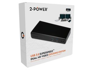 2-Power USB 3.0 Dual Display Docking Station