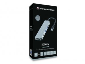 Conceptronic DONN02G laptop dock/port replicator USB 3.2 Gen 1 (3.1 Gen 1) Type-C Aluminium