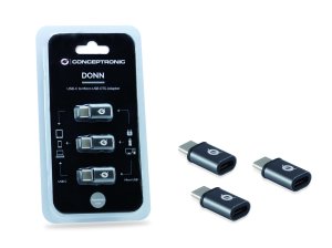 Conceptronic DONN USB-C to Micro USB OTG Adapter 3-Pack