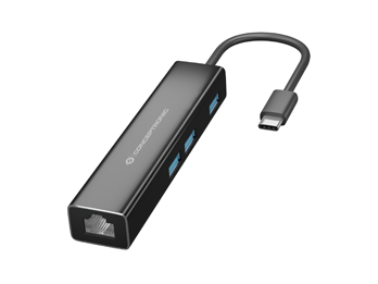 Conceptronic DONN 3-Port USB Hub with Gigabit Network Adapter