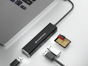 Conceptronic DONN 3-Port USB Hub with Card Readers