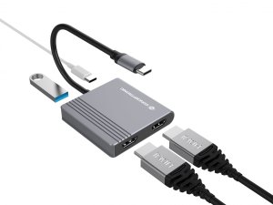 Conceptronic DONN13G laptop dock/port replicator Wired USB 3.2 Gen 1 (3.1 Gen 1) Type-C Grey