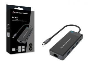 Conceptronic DONN14G laptop dock/port replicator Wired USB 3.2 Gen 1 (3.1 Gen 1) Type-C Grey