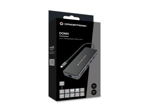 Conceptronic DONN15G laptop dock/port replicator Wired USB 3.2 Gen 1 (3.1 Gen 1) Type-C Grey