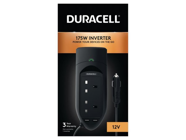 Duracell 175W Twin UK Socket Inverter