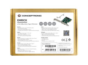 Conceptronic EMRICK 2-Port USB 3.2 Gen 2 Type-C PCIe Card