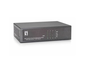 LevelOne 8-Port Fast Ethernet PoE Switch, 802.3at/af PoE, 4 PoE Outputs, 65W