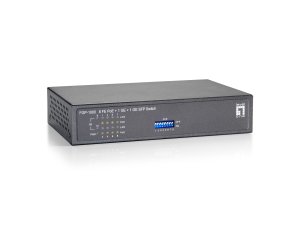 LevelOne 10-Port Fast Ethernet PoE Switch, 1 x Gigabit RJ45, 1 x Gigabit SFP, 8 PoE Outputs, 120W