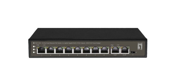 LevelOne FGP-1031 network switch Unmanaged Gigabit Ethernet (10/100/1000) Power over Ethernet (PoE) Black