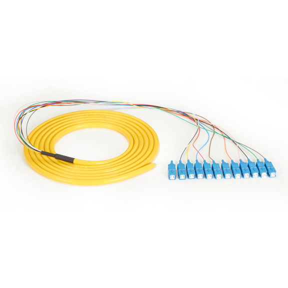 Black Box FOPT50S1-SC-12YL-3 InfiniBand/fibre optic cable 3 m Pigtail Yellow