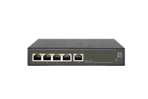 LevelOne Hilbert 5-Port Gigabit PoE Smart Lite Switch, 802.3at/af PoE, 4 PoE Outputs, 60W PoE Power Budget