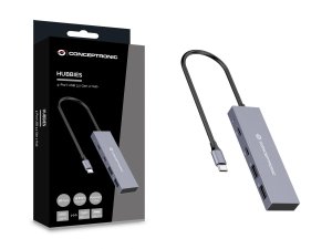 Conceptronic HUBBIES13G interface hub USB 3.2 Gen 2 (3.1 Gen 2) Type-C 10000 Mbit/s Grey