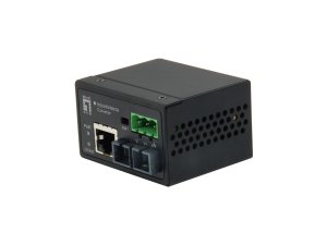 LevelOne RJ45 to SC Fast Ethernet Industrial Media Converter, Multi-Mode Fiber, 2km, -40°C to 75°C