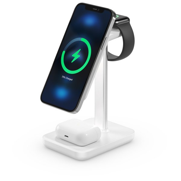 3 in 1 Wireless Charging Station, White