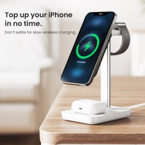 3 in 1 Wireless Charging Station, White