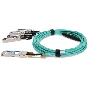 Juniper Networks® JNP-100G-AOCBO-1M Compatible TAA Compliant 100GBase-AOC QSFP28 to 4xSFP28 Active Optical Cable (850nm, MMF, 1m)