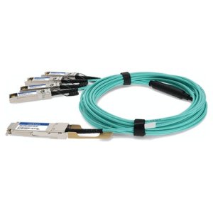 AddOn Networks JNP-100G-AOCBO-3M-AO InfiniBand/fibre optic cable QSFP28 4 x QSFP28 Aqua colour, Silver