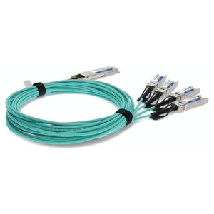 AddOn Networks JNP-100G-AOCBO-3M-AO InfiniBand/fibre optic cable QSFP28 4 x QSFP28 Aqua colour, Silver