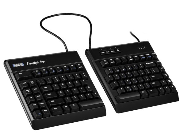 Kinesis Freestyle Pro Quiet Keyboard with Cherry MX Red keyswitches and 20 inch linking cable. PC and Mac in US Layout.