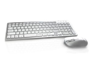 Accuratus KYB-8400-BTSET-S keyboard Mouse included Home RF Wireless + Bluetooth QWERTY UK English White