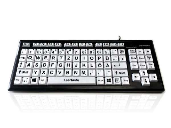 Accuratus Monster 2 keyboard Universal USB QWERTZ German Black, White