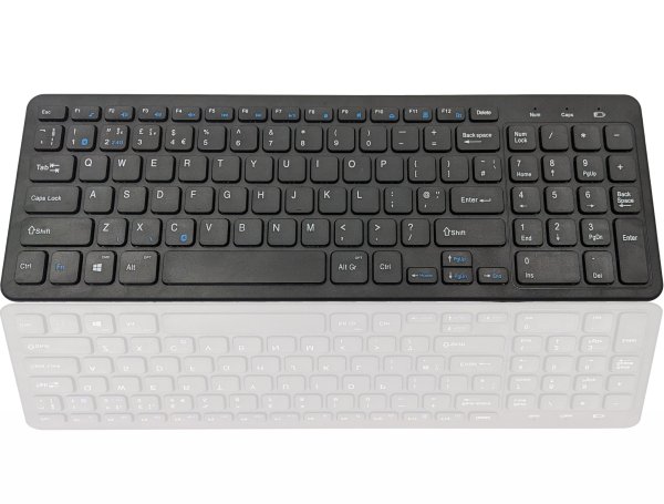 Accuratus KYB-WHEAT-BTRFBK keyboard Universal RF Wireless + Bluetooth QWERTY UK English Black