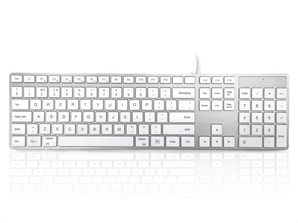 Accuratus KYBAC301-USBCMAC keyboard Universal USB QWERTY UK International White