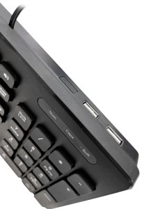 Accuratus KYBAC360U-HUBBLK keyboard Home USB QWERTY UK English Black