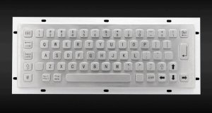 A Ceratech product IP65 rated USB hole mount Stainless steel mini keyboard. Supplied by Hypertec.