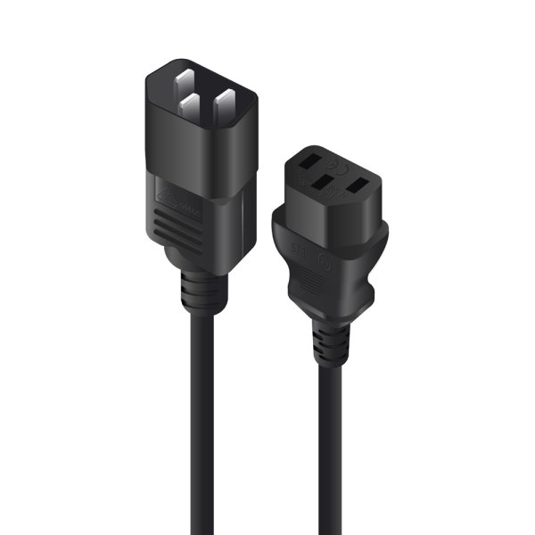 1m IEC C13 to IEC C14 Computer Power Extension Cord - Male to Female