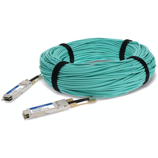 AddOn Networks MFA1A00-E100-AO InfiniBand/fibre optic cable 100 m QSFP28 Aqua colour, Silver