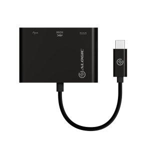 ALOGIC 10cm USB-C MultiPort Adapter with HDMI/USB 3.0/USB-C with Power Delivery (60W) - Black