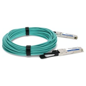 AddOn Networks PAN-QSFP-AOC-20M-AO InfiniBand/fibre optic cable QSFP+ Aqua colour, Silver