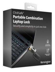 ClickSafe Portable Combination Laptop Lock, Black/Silver