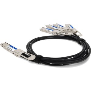 MSA and TAA Compliant 200GBase-CU QSFP-DD 200G to 4xQSFP28 50G NRZ Direct Attach Cable (Passive Twinax, 2.5m)