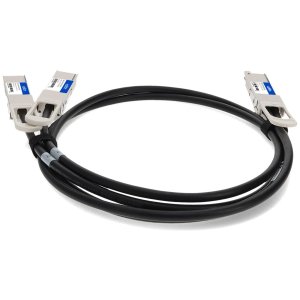 AddOn Networks QDD2QSFP28400CU1M-AO InfiniBand/fibre optic cable 1 m QSFP-DD 2x QSFP28 Black, Metallic