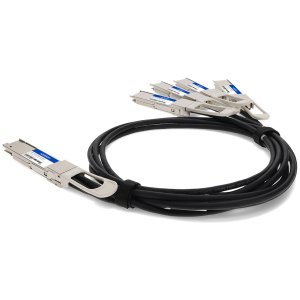 Cisco QDD-4QSFP28-400-CU1M Compatible TAA Compliant 200GBase-CU QSFP-DD 200G to 4xQSFP28 50G NRZ Direct Attach Cable (Passive Twinax, 1m)