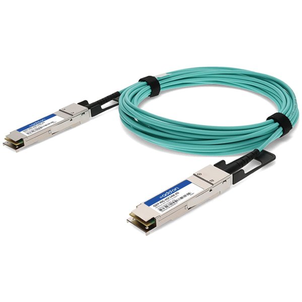 MSA and TAA Compliant 40GBase-AOC QSFP Transceiver (Active Optical Cable, 14m, DOM)