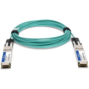 MSA and TAA Compliant 40GBase-AOC QSFP Transceiver (Active Optical Cable, 14m, DOM)