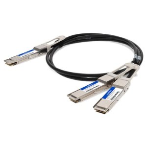 AddOn Networks QSFPDD-200G-2QSFP28-PDAC1M-AO InfiniBand/fibre optic cable 1 m 4xQSFP28 QSFP-DD Black, Silver