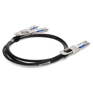 AddOn Networks QSFPDD-200G-2QSFP28-PDAC2M-AO InfiniBand/fibre optic cable 2 m 4xQSFP28 QSFP-DD Black, Silver